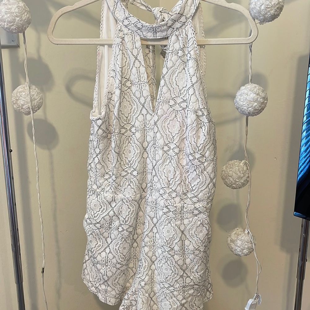 Lace white romper